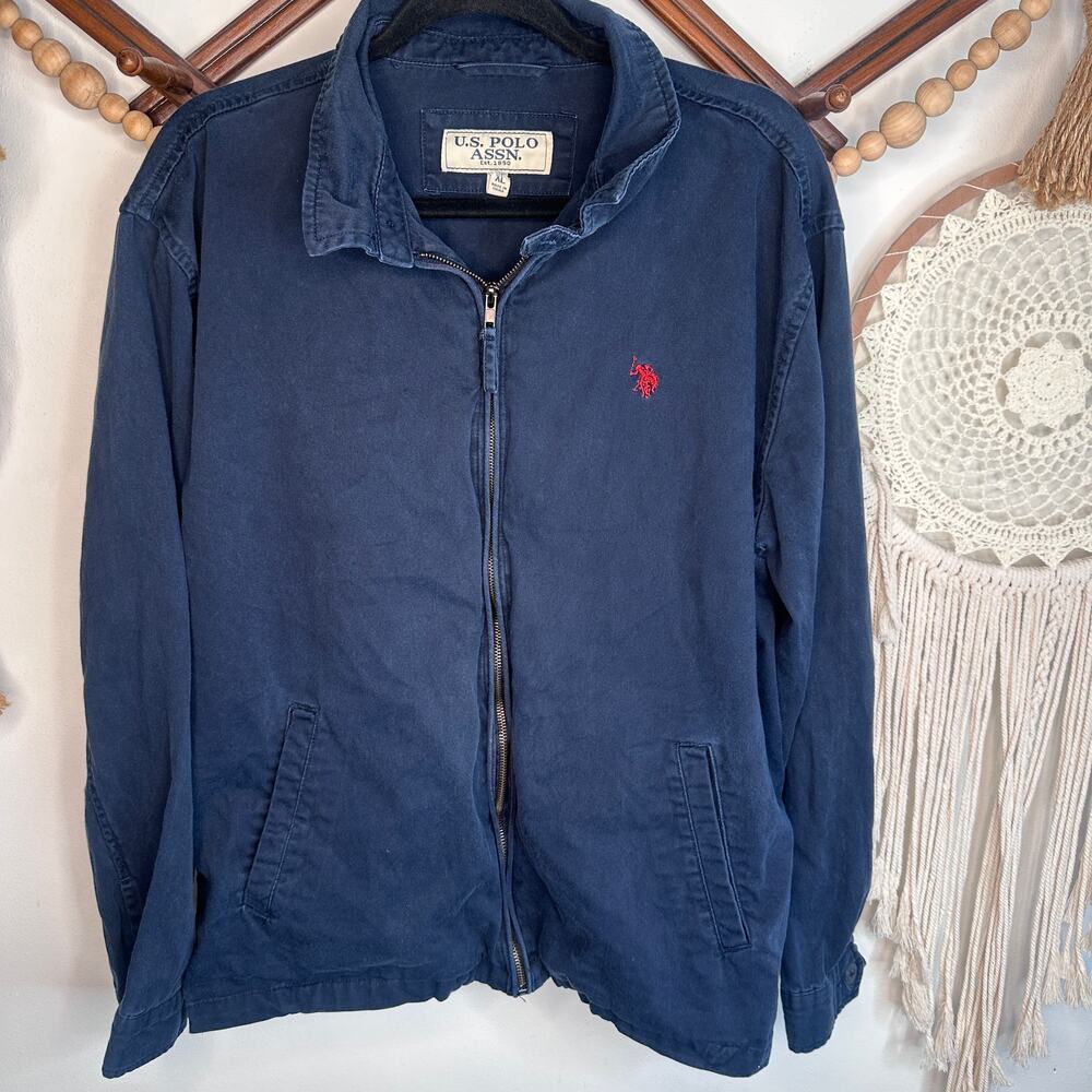 Vintage US Polo Assn Ralph Lauren Navy Blue Zip Jacket
